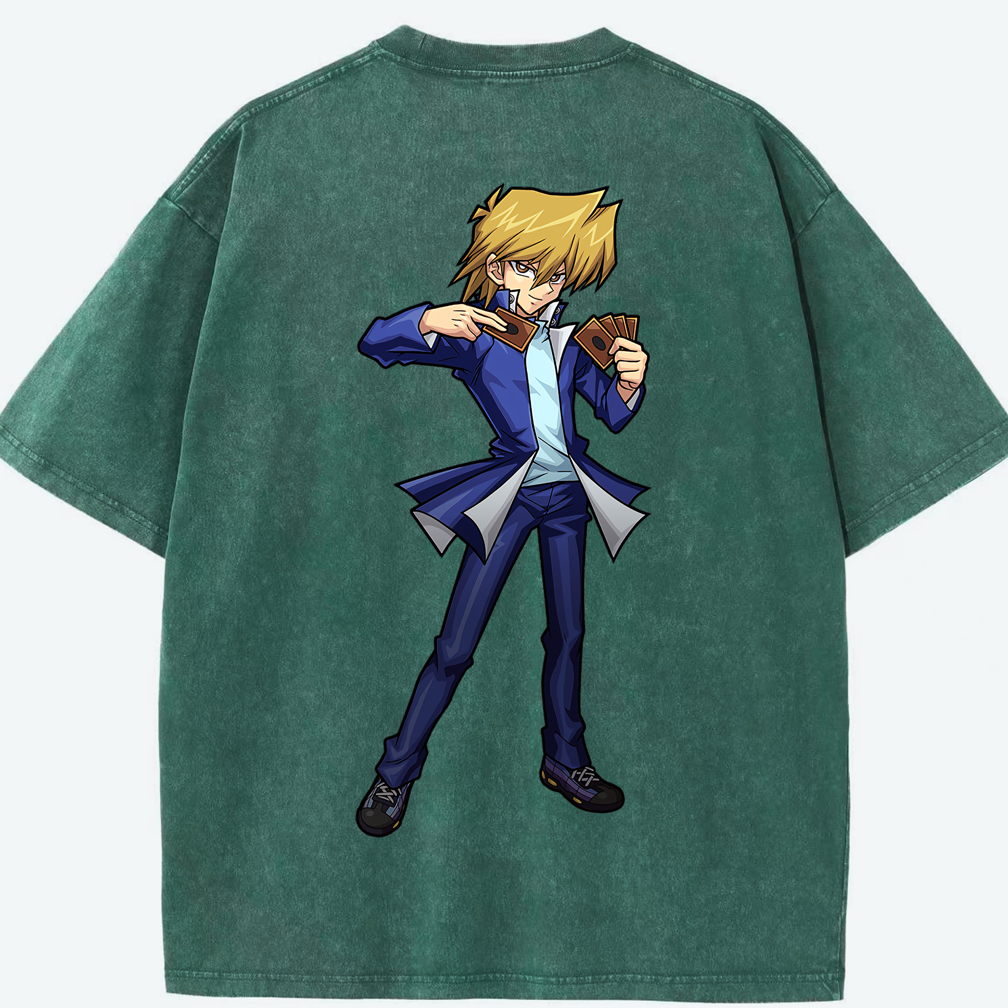 （画像用） 遊☆戯☆王 Yu-Gi-Oh! 綿100% ヴィンテージ風 半袖Tシャツ（背面プリント）